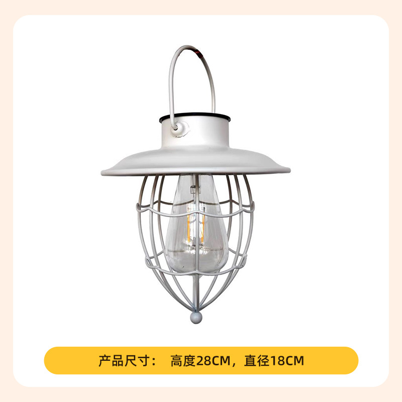 太阳能复古挂灯铁艺LED吊灯庭院灯吊灯阳台防水室外花园灯笼装饰