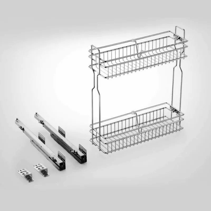 Способ очень узкая двухслойная линейка приправы приправы корзины кухонные ящики буфера для хранения стойки для хранения стойки боковой тяги с буферизацией