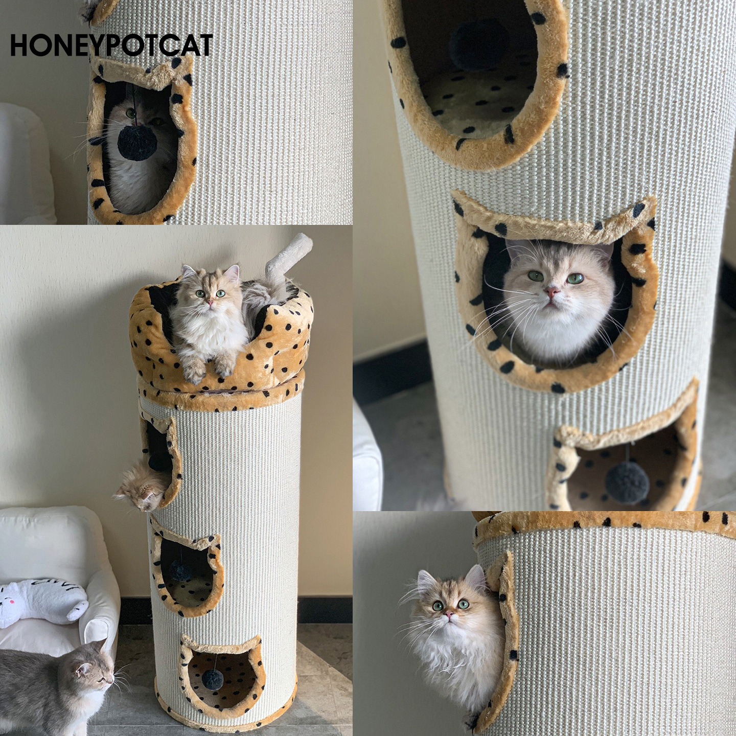 Многослойный спортивный комплекс для кошек Honeypotcat Кактус