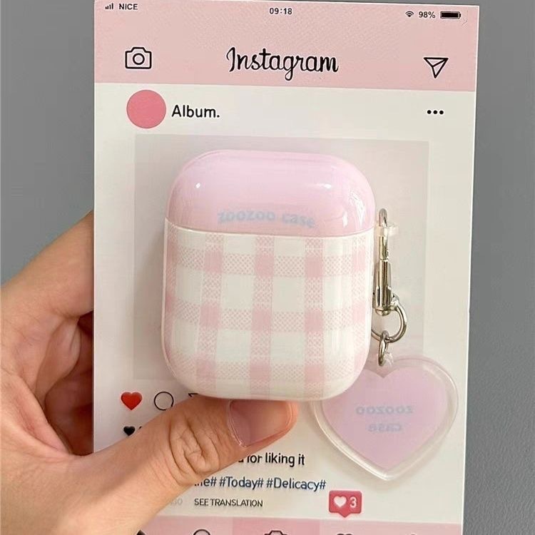 Personalized Ins, niche color blocking grid pattern, Apple's new AirPods, spro3 Bluetooth earphones, 4th generation protective case, 3rd generation 2