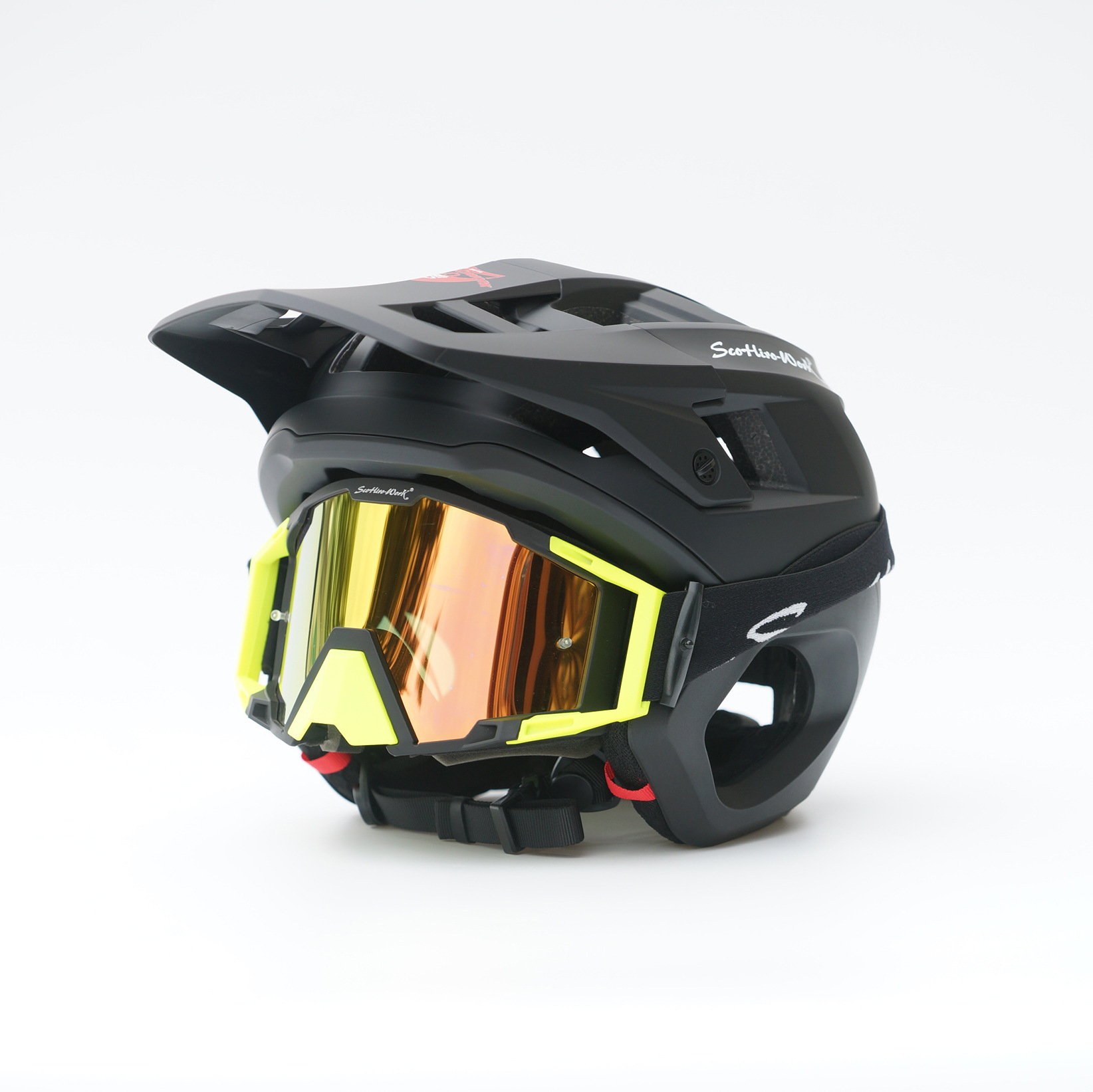 SCOHIROWORK mountain bike DH speed descent BMX ultra light AM off-road crossing off-road helmet full helmet riding helmet