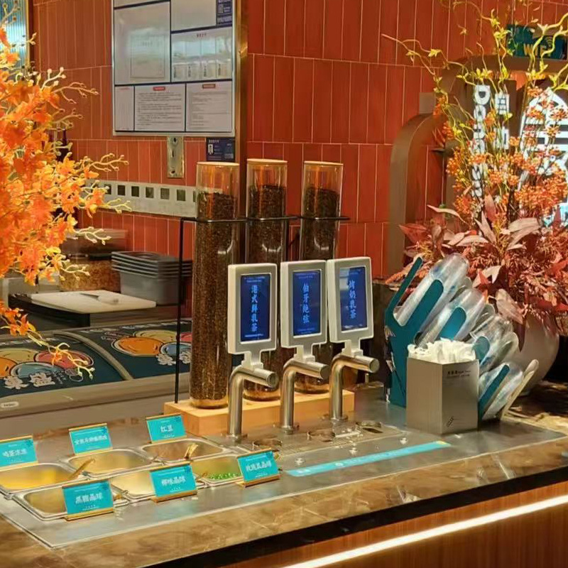 L-type pre mixed coffee machine, cold brewed coffee, sparkling water making equipment, milk pre mixed juice beverage self-service machine