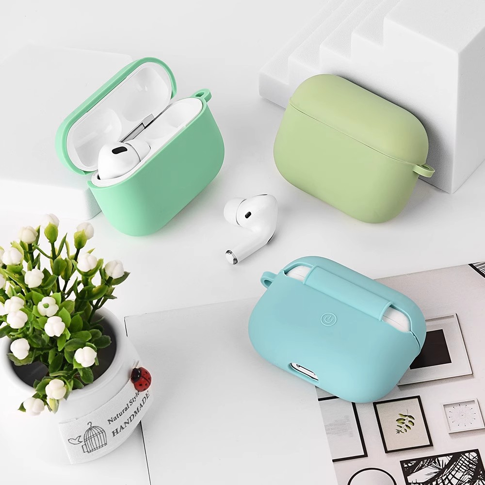 Solid color liquid silicone suitable for AirPods 4th generation protective case, 2nd generation 3rd generation Pro3 Apple Bluetooth earphone soft shell