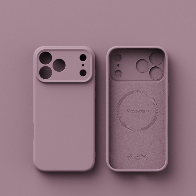 Suitable for iPhone 17 ProMax premium liquid silicone magnetic phone case Apple 16 ultra-thin solid color skin sensation 15