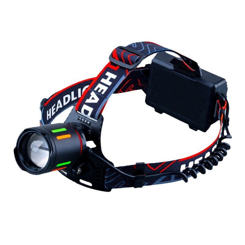 New cross-border white laser headlights with long-range LED rechargeable outdoor patrol zoom headlights