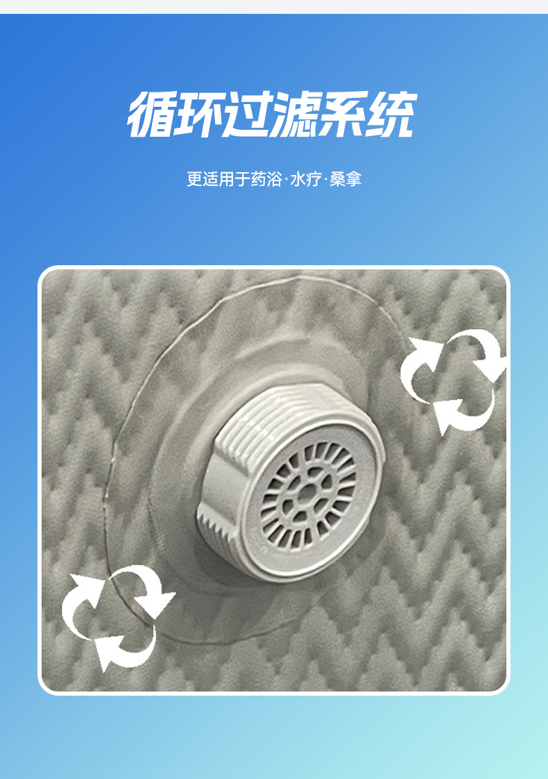 Massage bathtub, inflatable spa, outdoor home spa pool, jet therapy bath, hot spring pool, health pool, swimming pool
