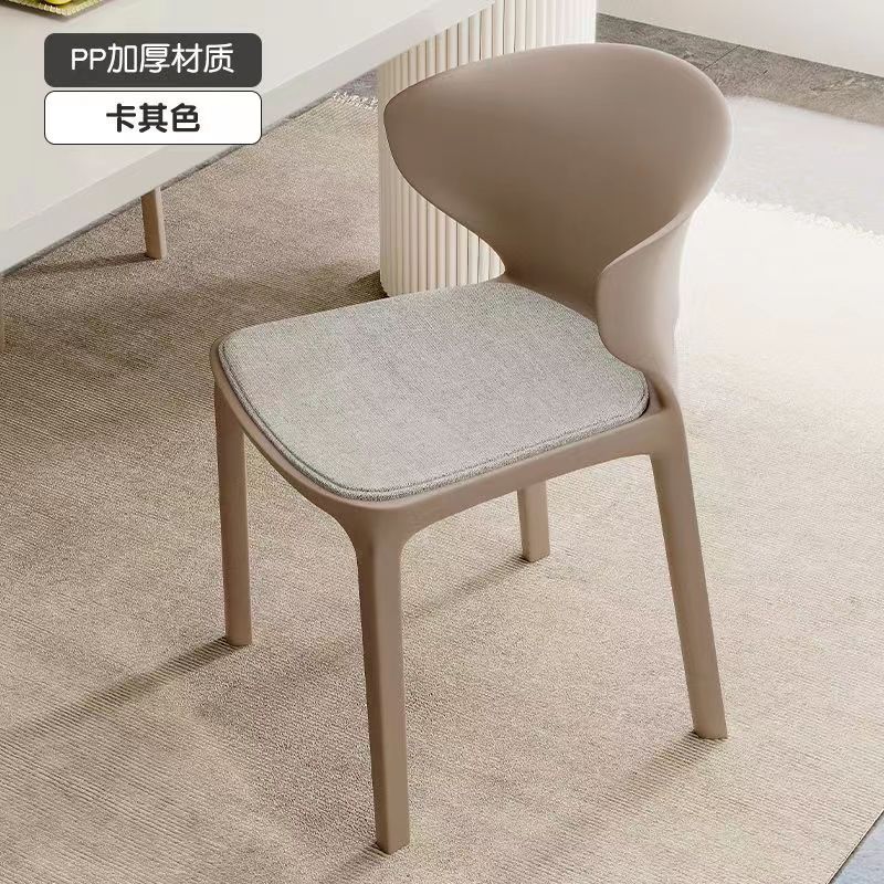 Modern minimalist dining chairs, household chairs, cow horn chairs, plastic chairs, leisure chairs, thickened adult backrest plastic chairs