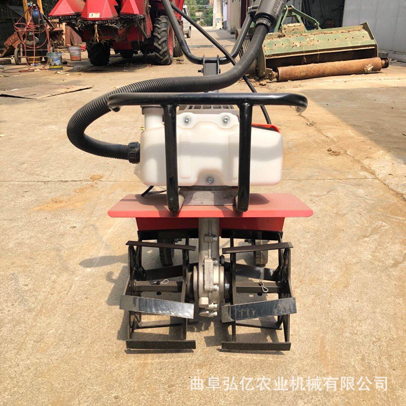 Manufacturer direct sales small gasoline rotary tiller for land reclamation, plowing machine for water and drought dual-use, pulping and loosening soil micro tiller