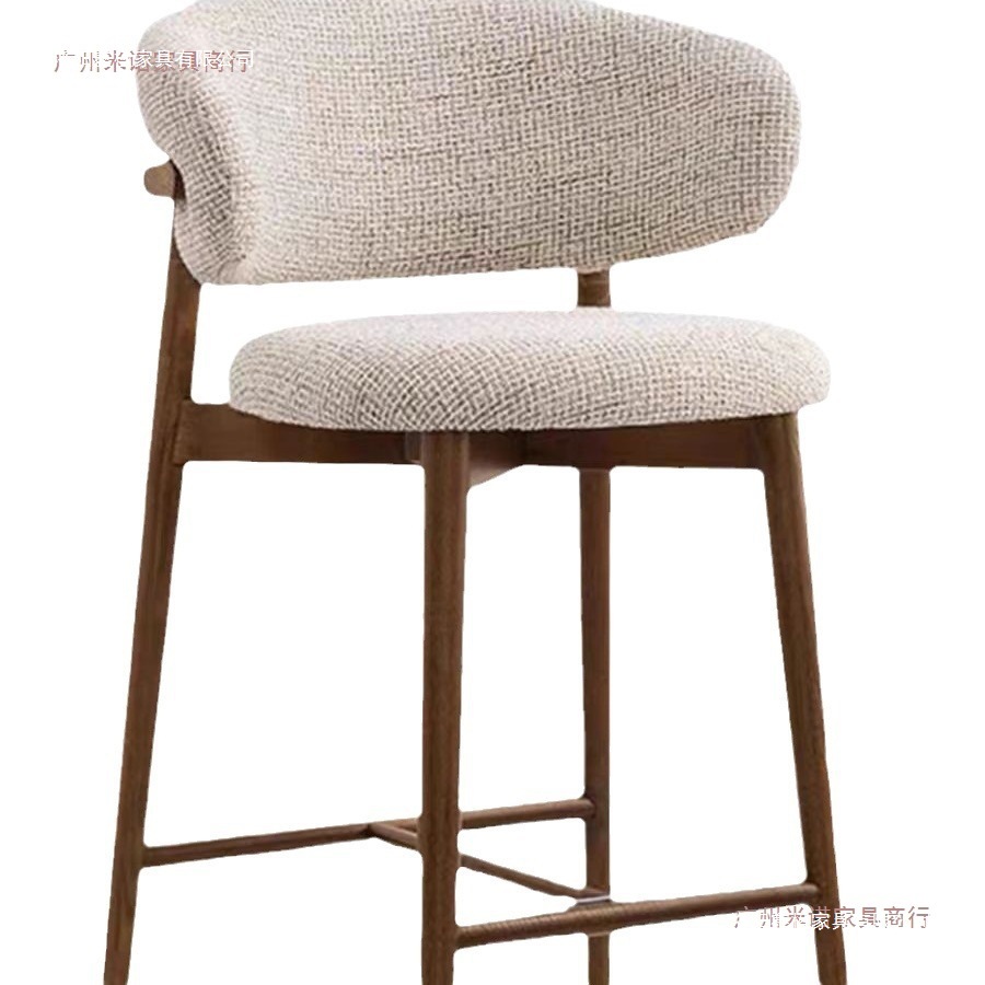 Modern solid wood bar counter chair, Nordic kitchen chair, household small dining chair, backrest, hotel restaurant, leisure high chair