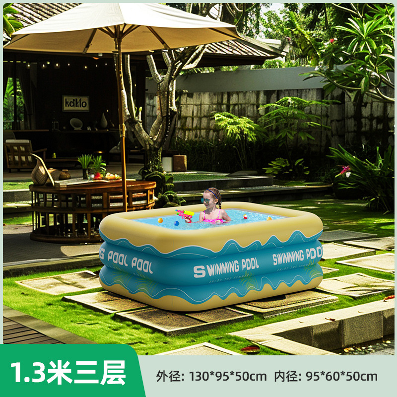Overseas inflatable swimming pool for home, outdoor, baby, children, family, adult, thick square play pool