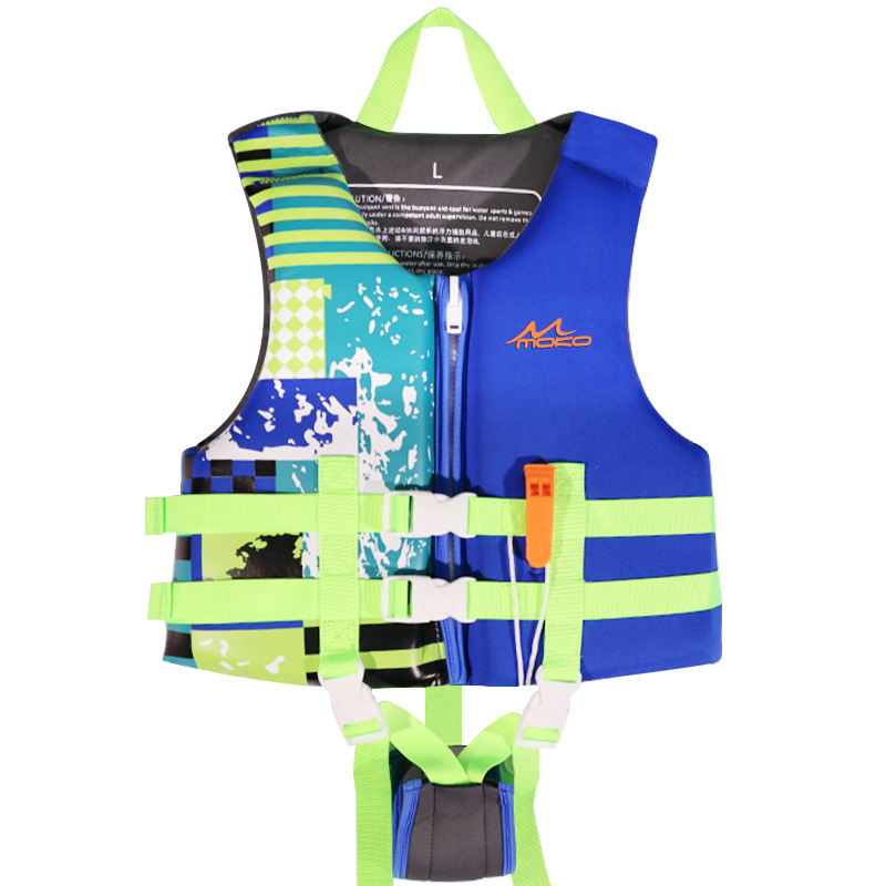 Cross border children's life jackets, diving materials, cartoon printed warm water buoyancy jackets, swimming vests for men and women aged 3-12