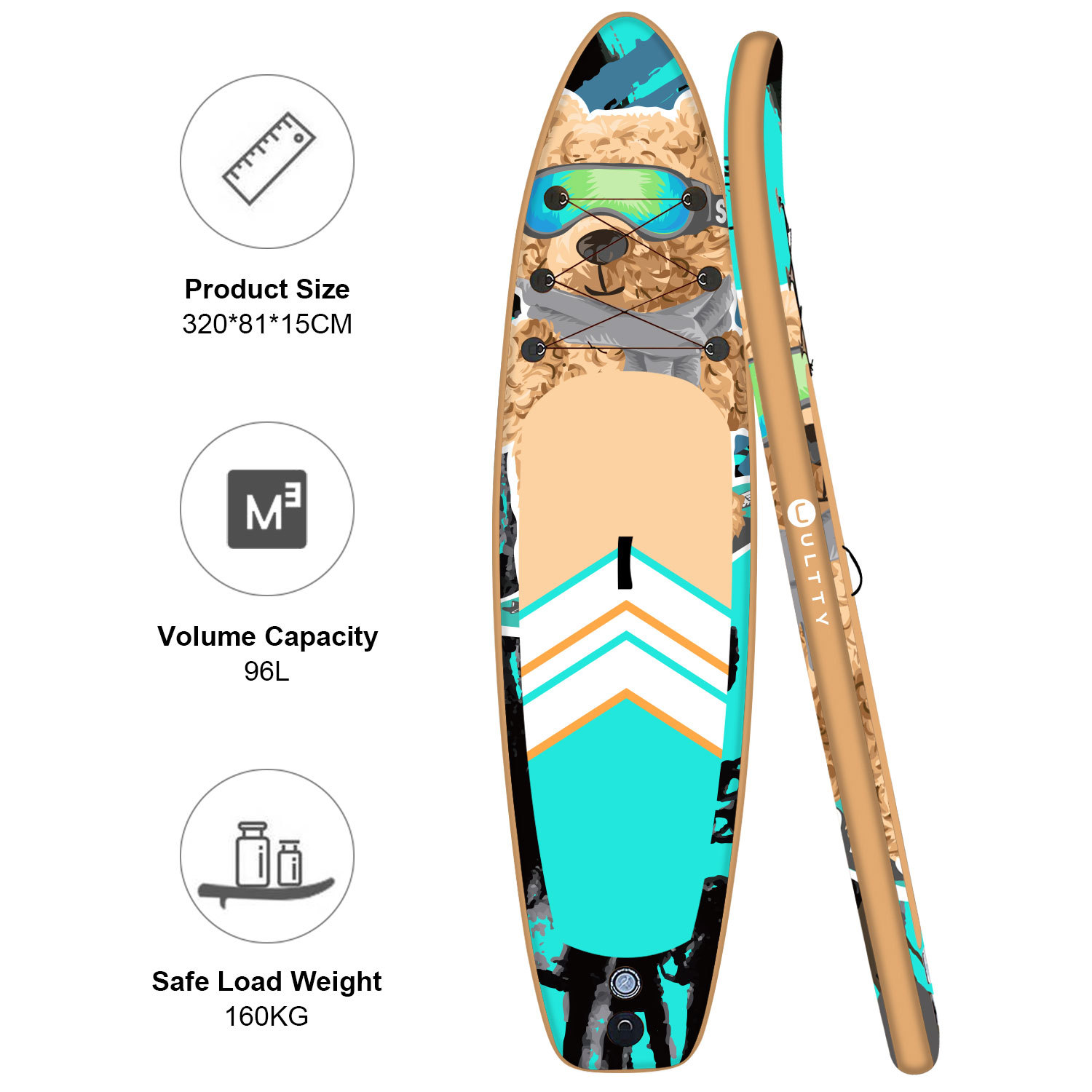 ULTRATY Cross border Sup Paddleboard Inflatable Stand Upright Paddle Board Adult Water Yoga Support Board Surfboard