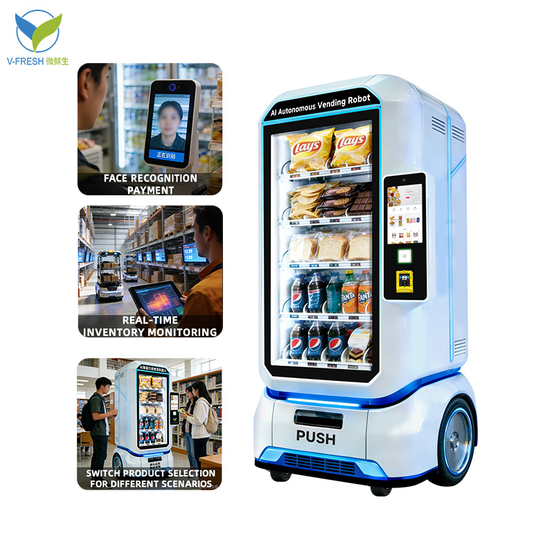 Automated vending machine AI robot autonomous obstacle avoidance 24-hour self-service unmanned vending machine commercial source factory
