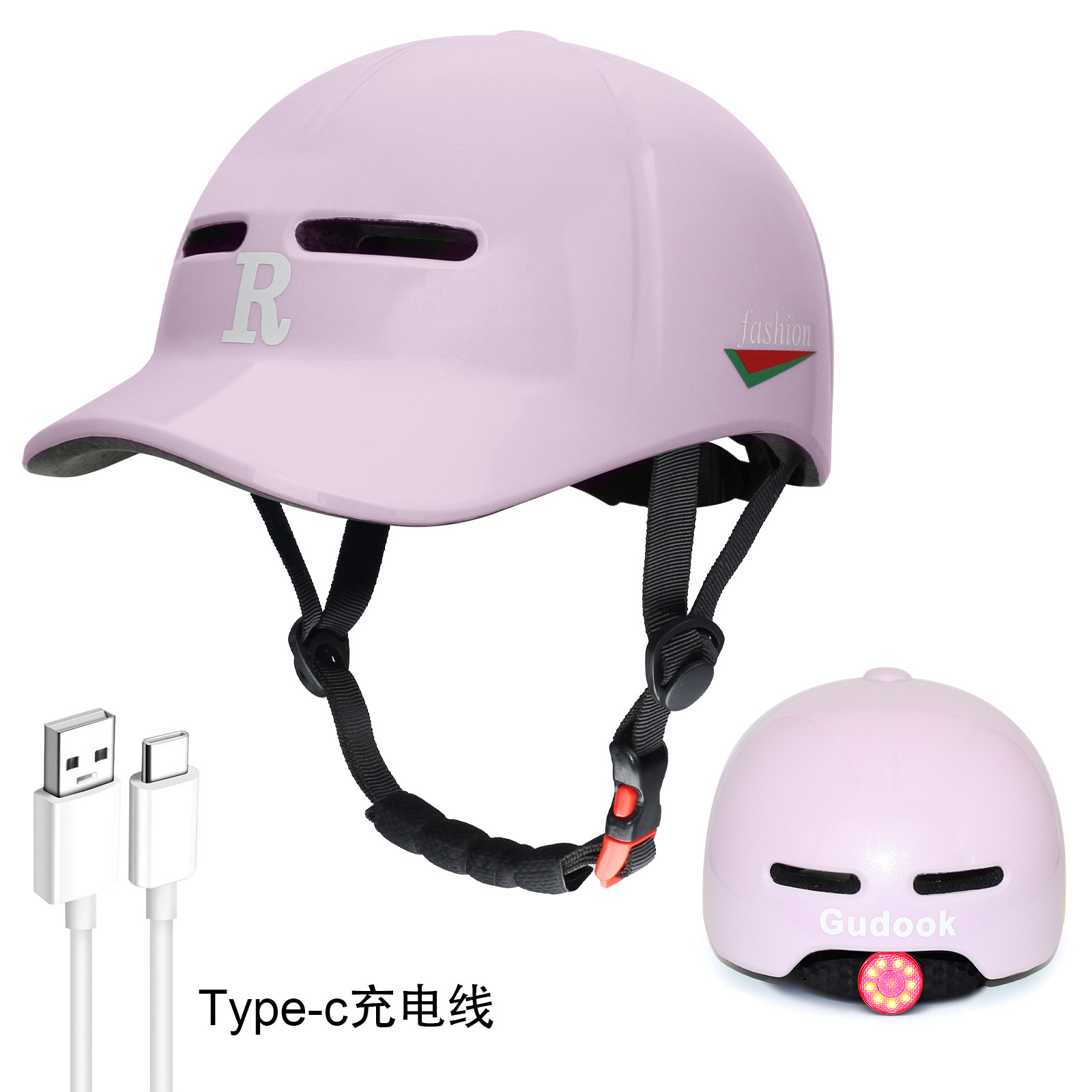 One piece molded duckbill cap, bicycle riding, commuting, all season electric bike, helmet, skateboard, roller skating, baseball