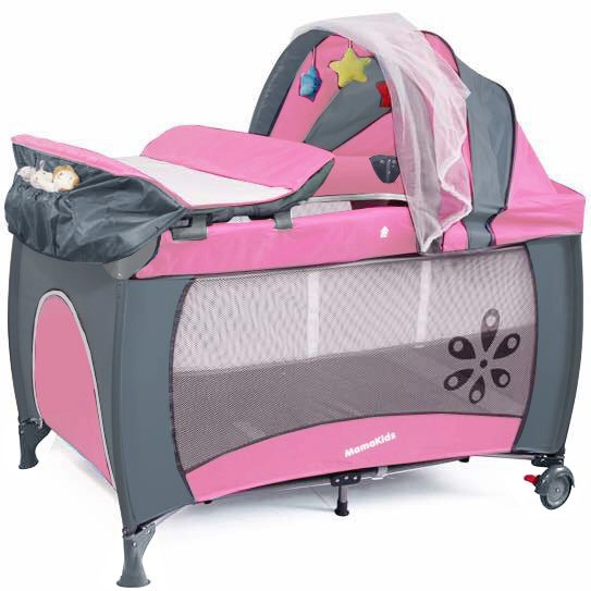 Детская портативная кроватка MamaKids с москитной сеткой