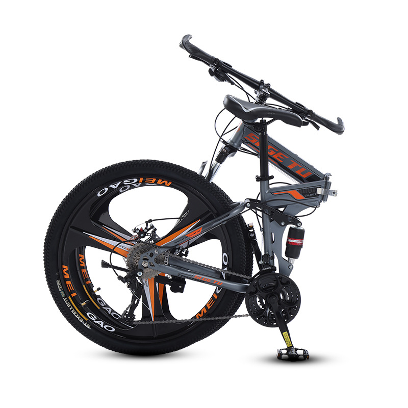 Cross border 24 inch folding bike, outdoor sports variable speed mountain bike, portable cycling bike, student bike wholesale