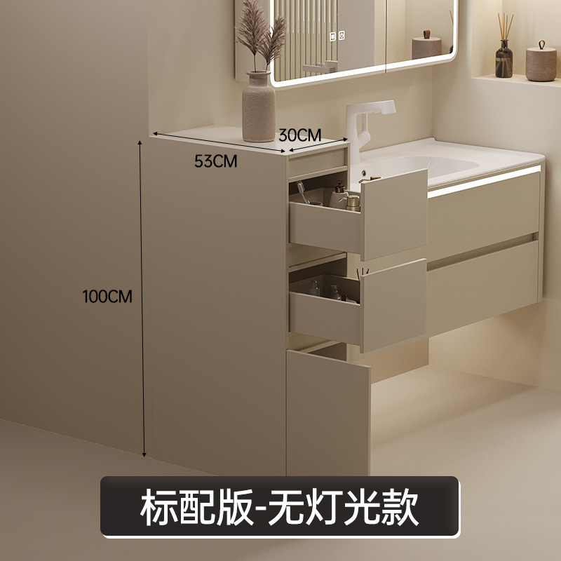 Single edge cabinet, narrow edge side cabinet, solid wood floor standing cabinet, half wall cabinet, double drawer storage, Meijia bathroom 302
