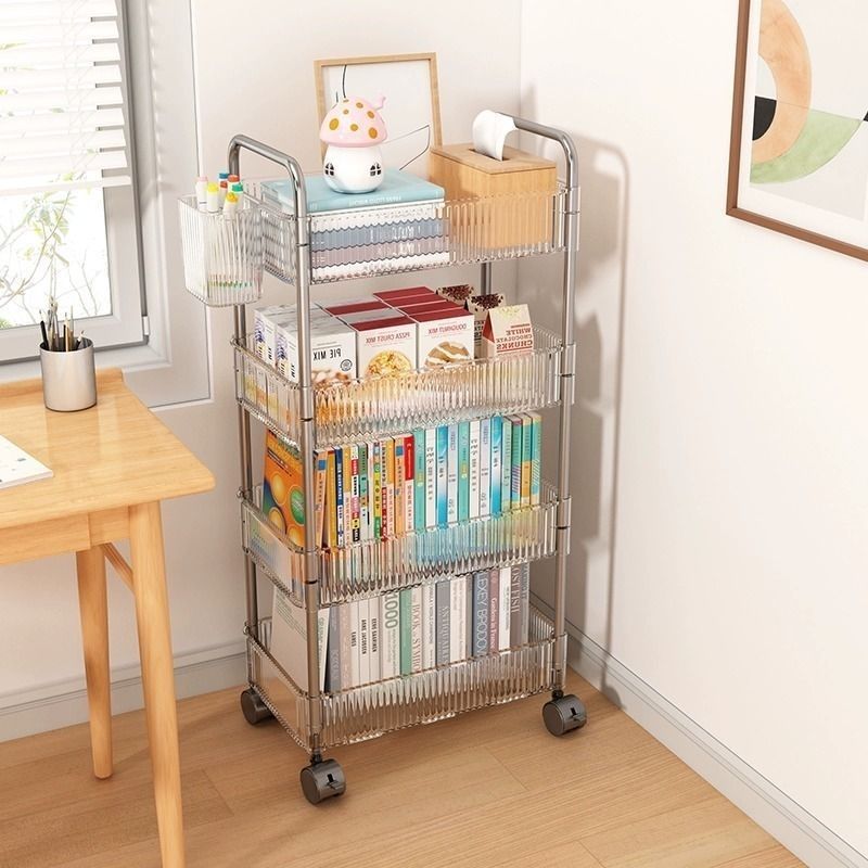 High aesthetic acrylic trolley, bathroom and bathroom storage rack, multifunctional kitchen and snack multi-layer storage rack