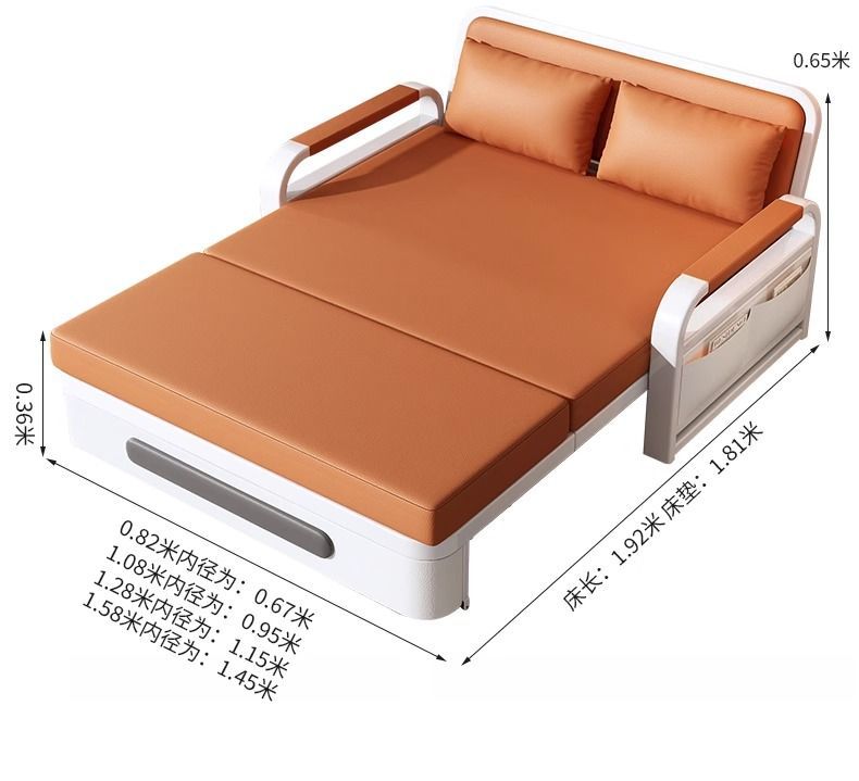 Folding sofa bed, dual-purpose sofa bed, living room multifunctional retractable bed, small-sized cat scratch leather sofa bed, bedroom bed