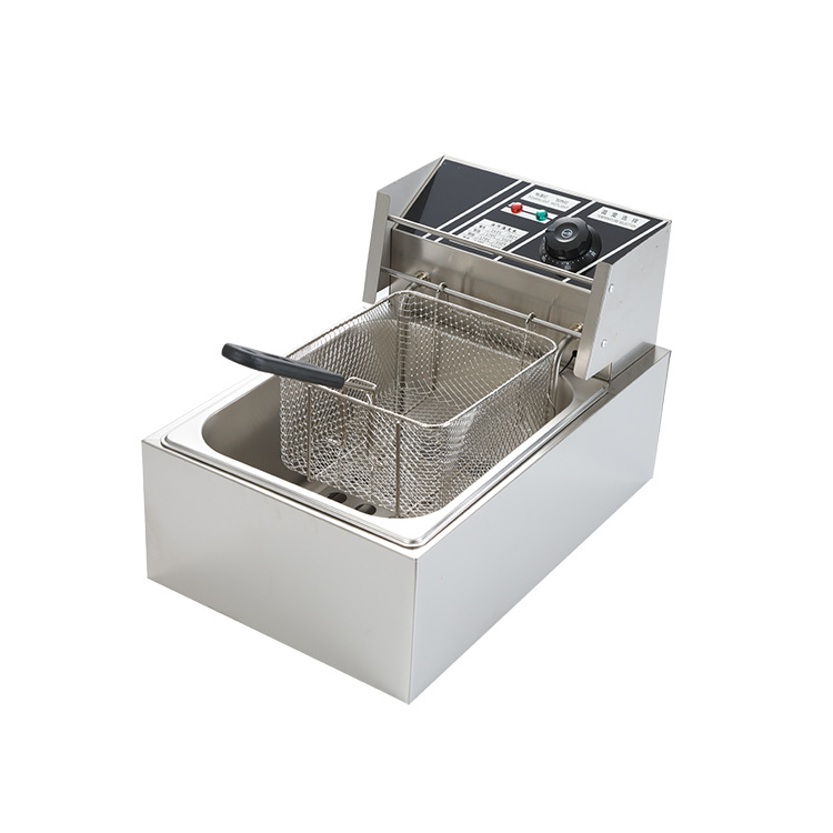 Source manufacturer commercial desktop stainless steel fryer, Western kitchen French fry machine, fried chicken fryer, electric fryer