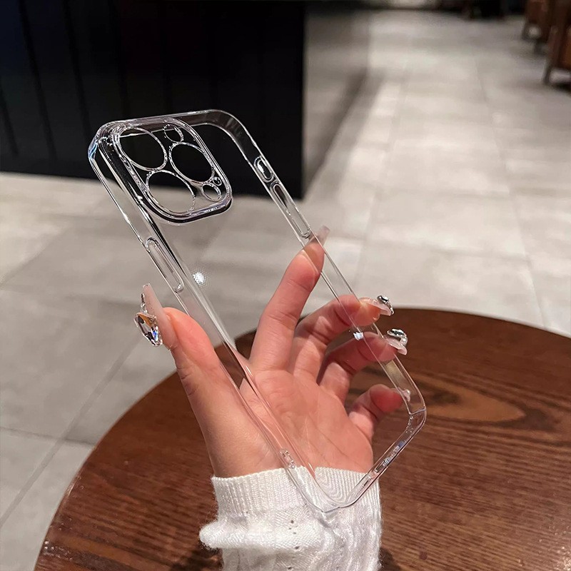 Suitable for iPhone 17 Air full hard high transparency PC phone case, Apple 16 Pro never yellowing transparent phone case