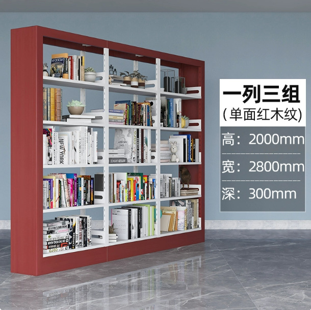 Steel bookshelf, book reading rack, household book storage rack, archive storage rack, double-sided data rack, minimalist design