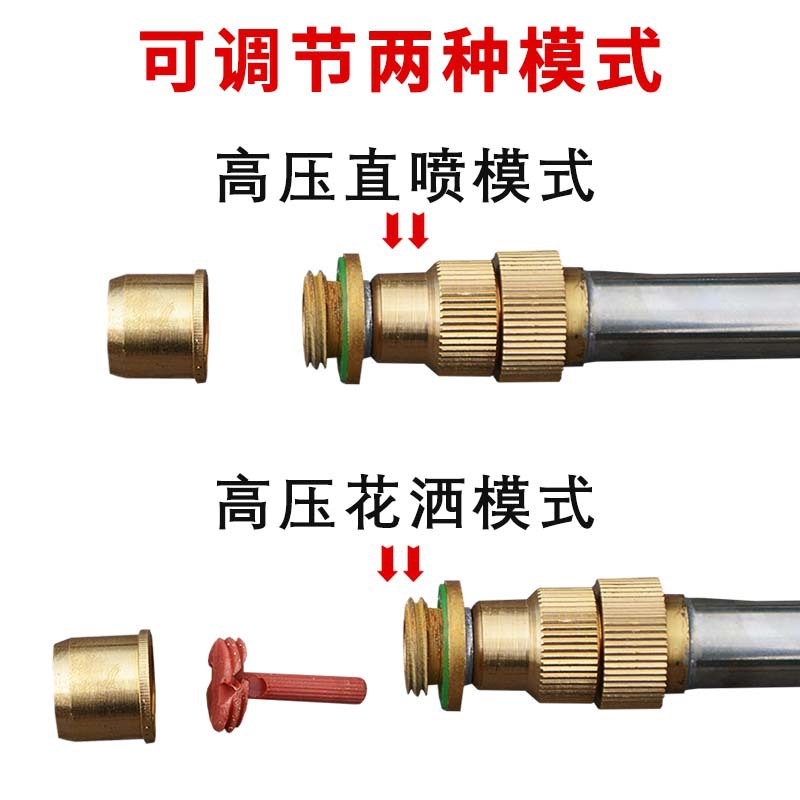 园艺喷枪往复式农用喷雾器手动不锈钢抽拉洗车消毒伸缩长杆洒水器