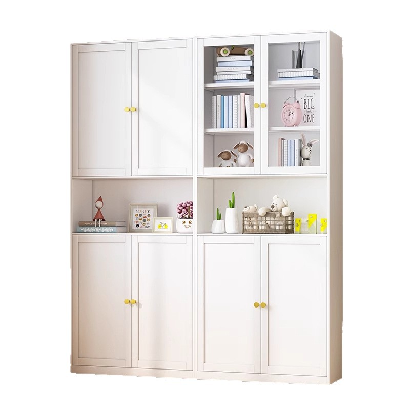 Steel wrought iron bookshelf, dustproof glass door storage cabinet, iron sheet office file cabinet, data display and storage cabinet