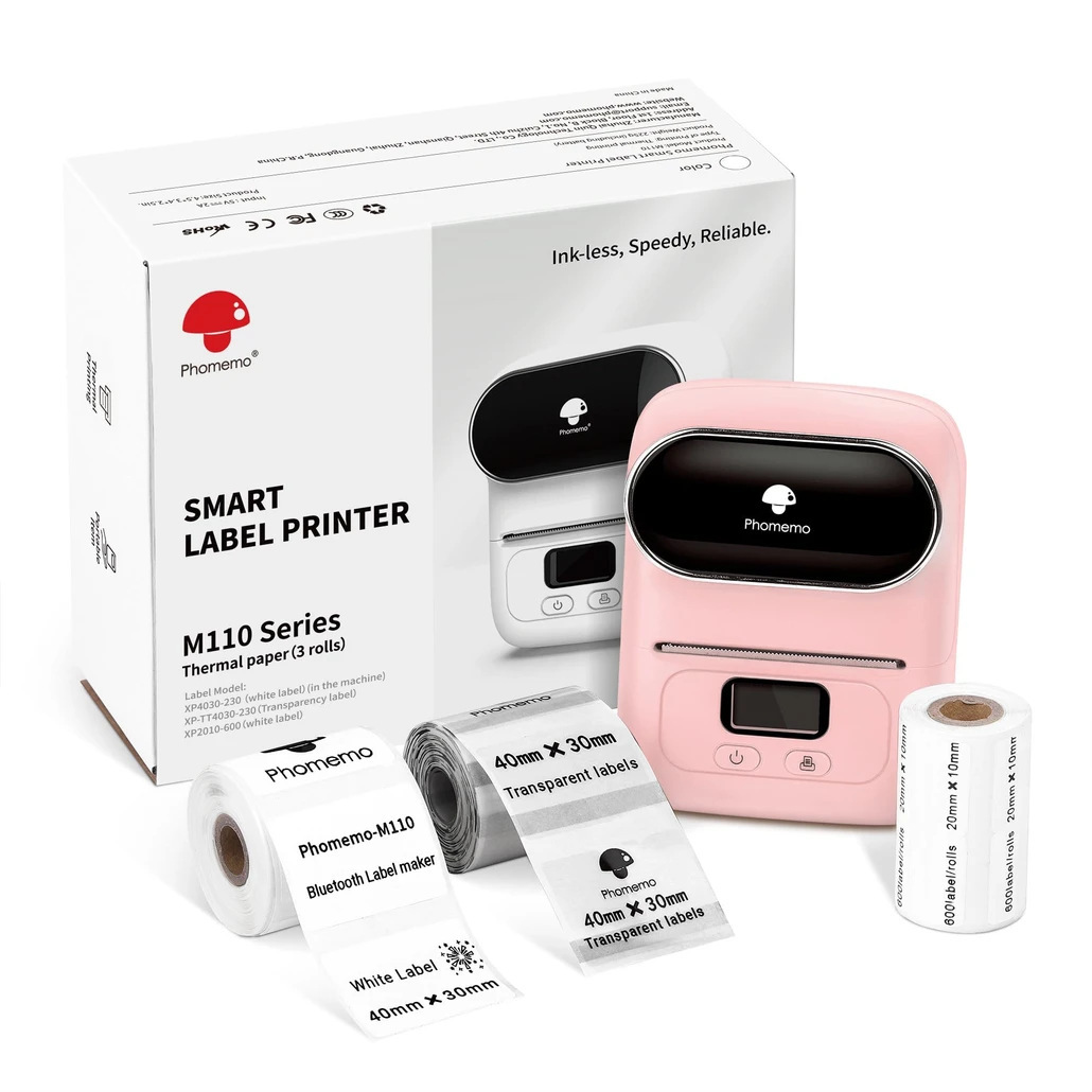 Phomemo M110商用标签打印机迷你蓝牙便携跨境热敏打印机LOGO批发