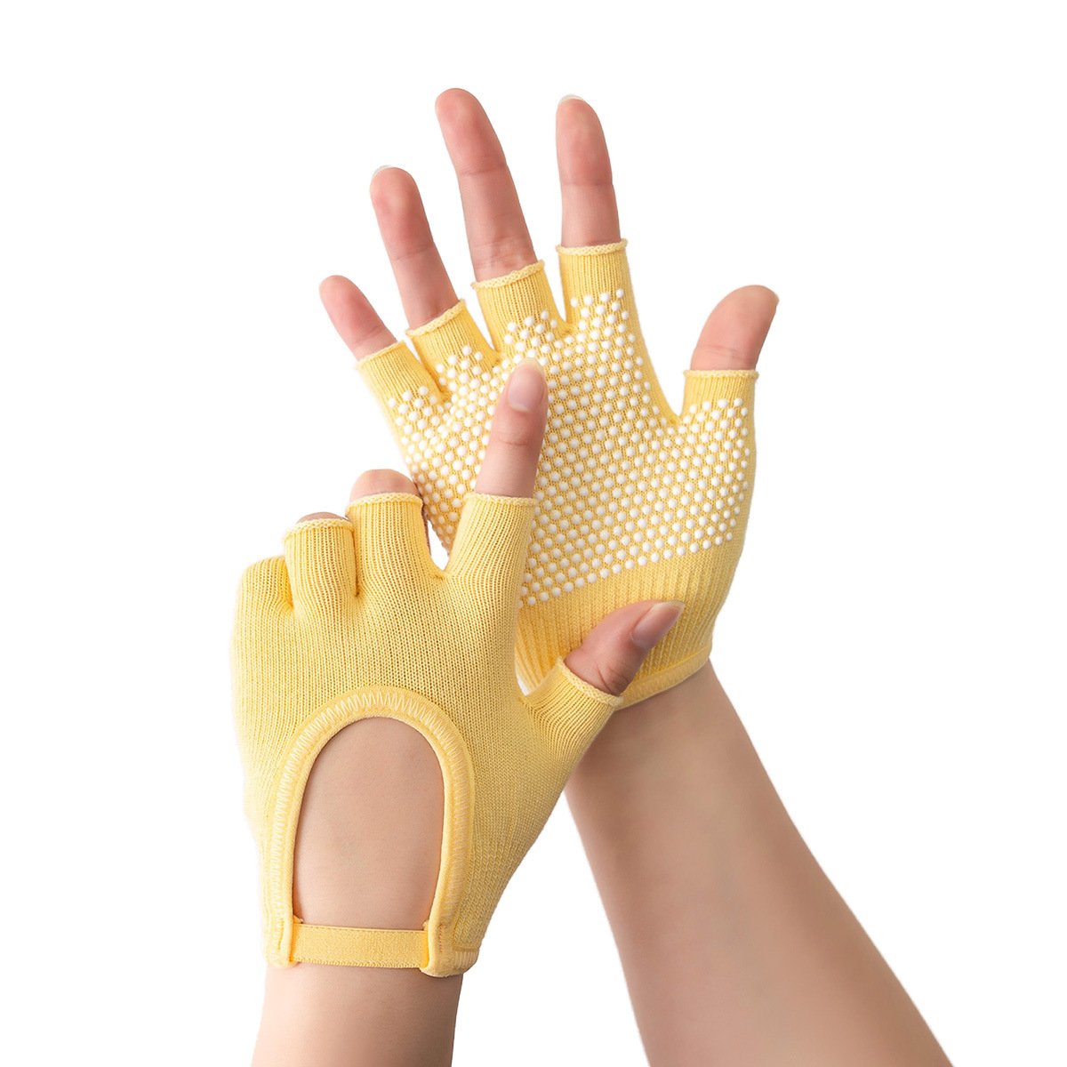 [Yoga Gloves B1] Half Finger Female Fitness Barbell Lifting Pot Equipment Cycling Road Bike Jumping Rope Badminton Cocoon Prevention