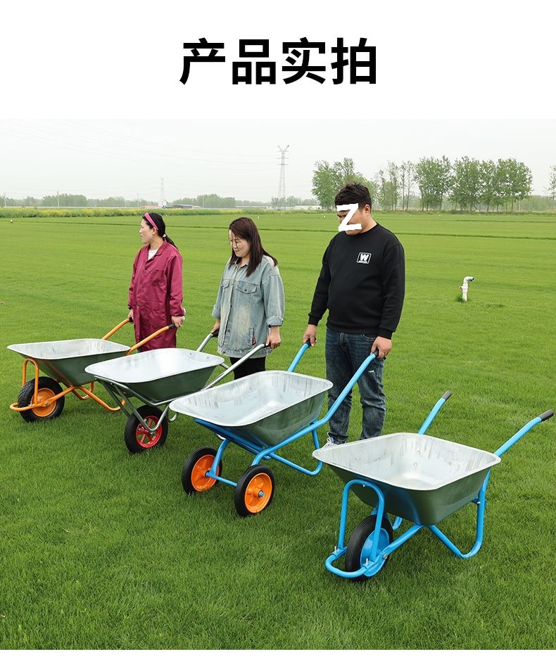 独轮手推车家用单轮双轮车花园垃圾工地手推车推西瓜跨境批发直销