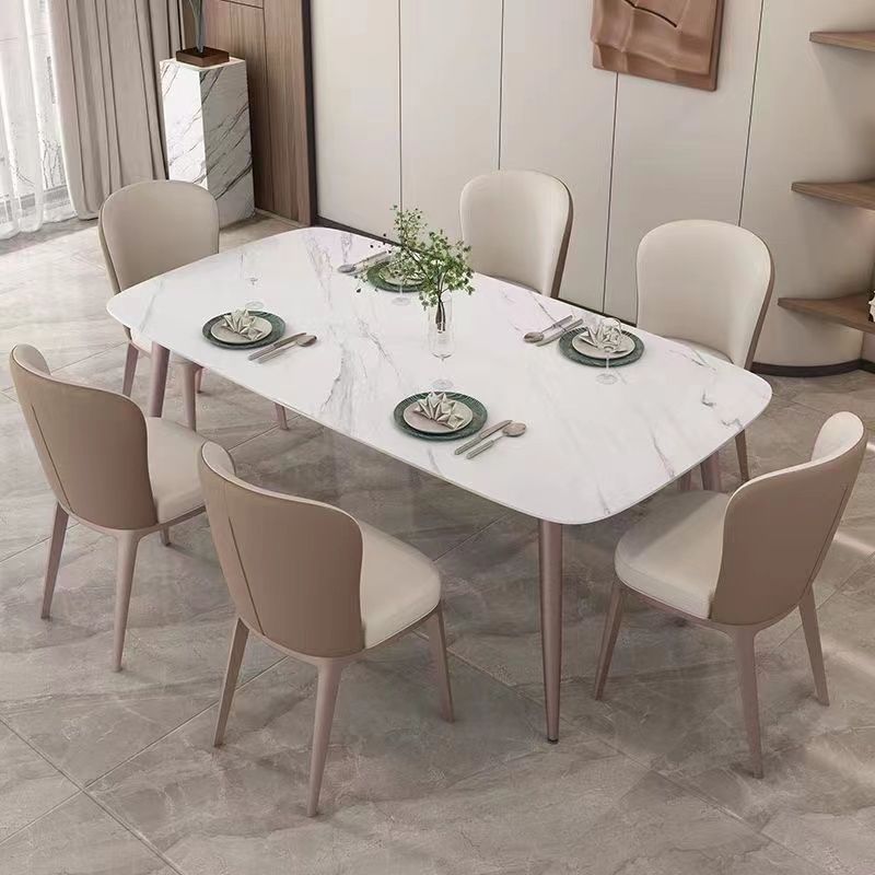 Light luxury and minimalist rock slab dining table, small-sized household, rectangular Beile chair, kitchen, living room, Moran purple dining table and chairs