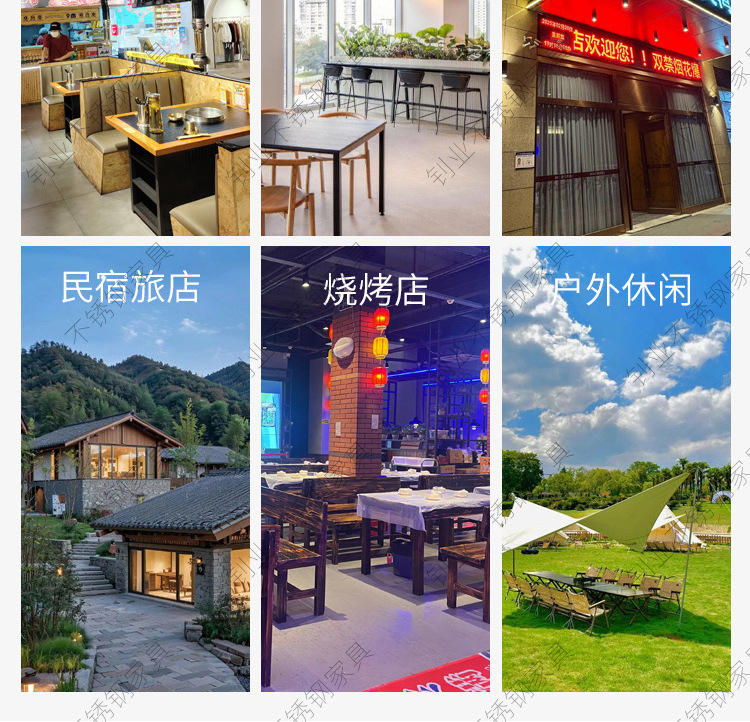 Stainless steel barbecue hot pot table, barbecue restaurant, commercial square card type induction cooker, electric ceramic stove, dining table, industrial wind table