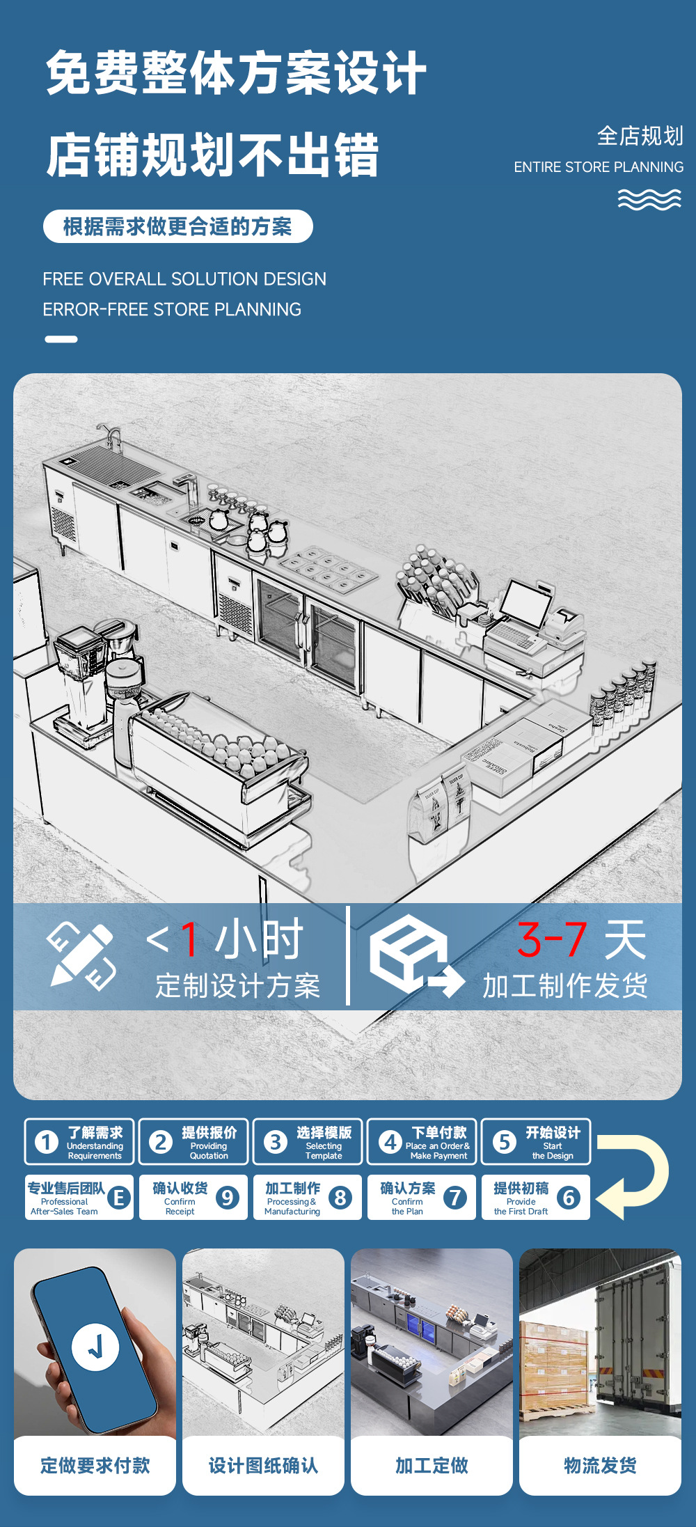 Cross border commercial refrigerated pizza spreading table display cabinet refrigerator air-cooled operation table slotted blue light salad table fruit