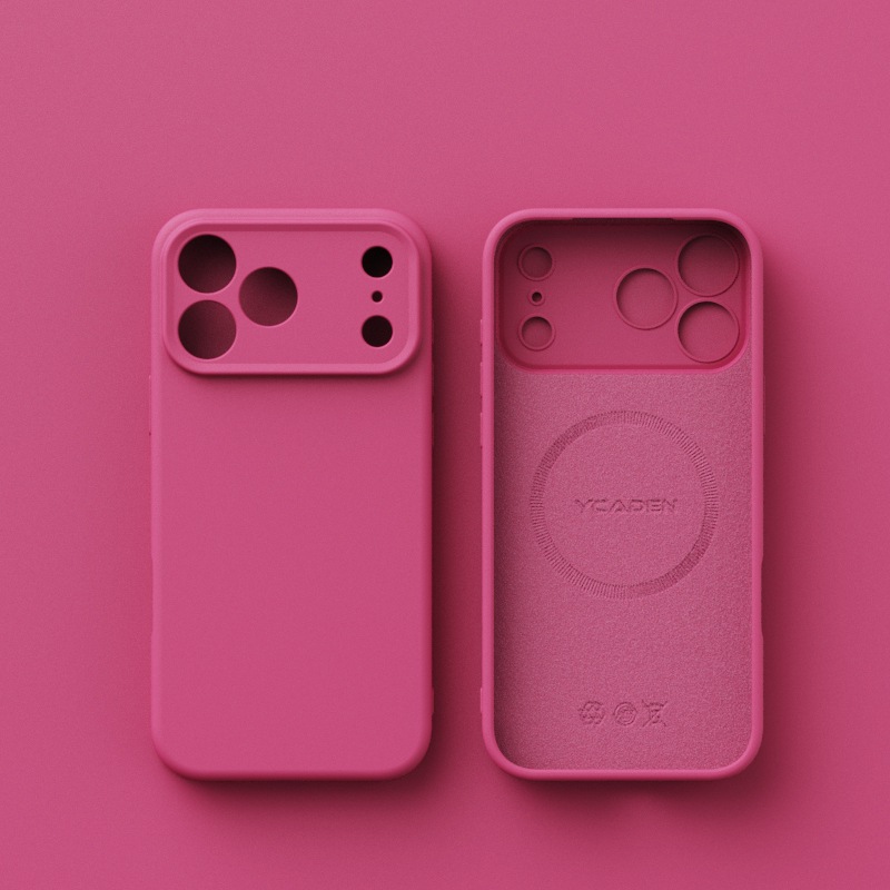 Suitable for iPhone 17 ProMax premium liquid silicone magnetic phone case Apple 16 ultra-thin solid color skin sensation 15