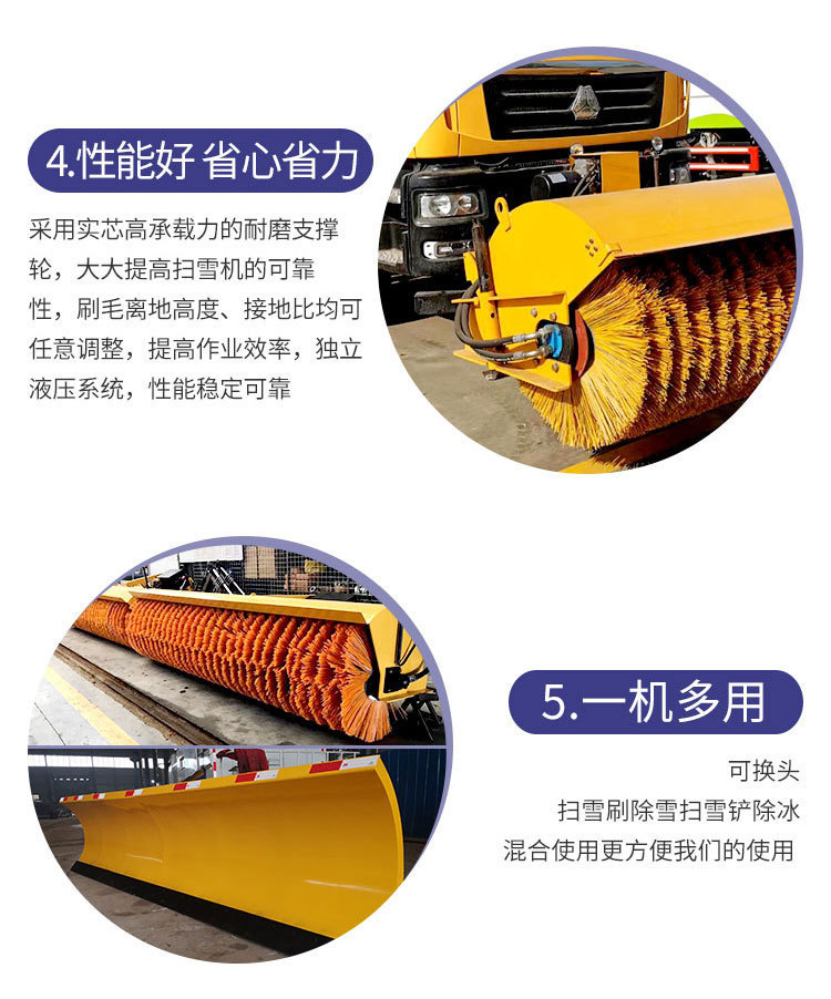 Hengwo Forklift Snow Sweeper New and Old Forklifts Equipped with Snow Brush Road Sweeper Snow Cleaning Machine Rolling Snow Brush