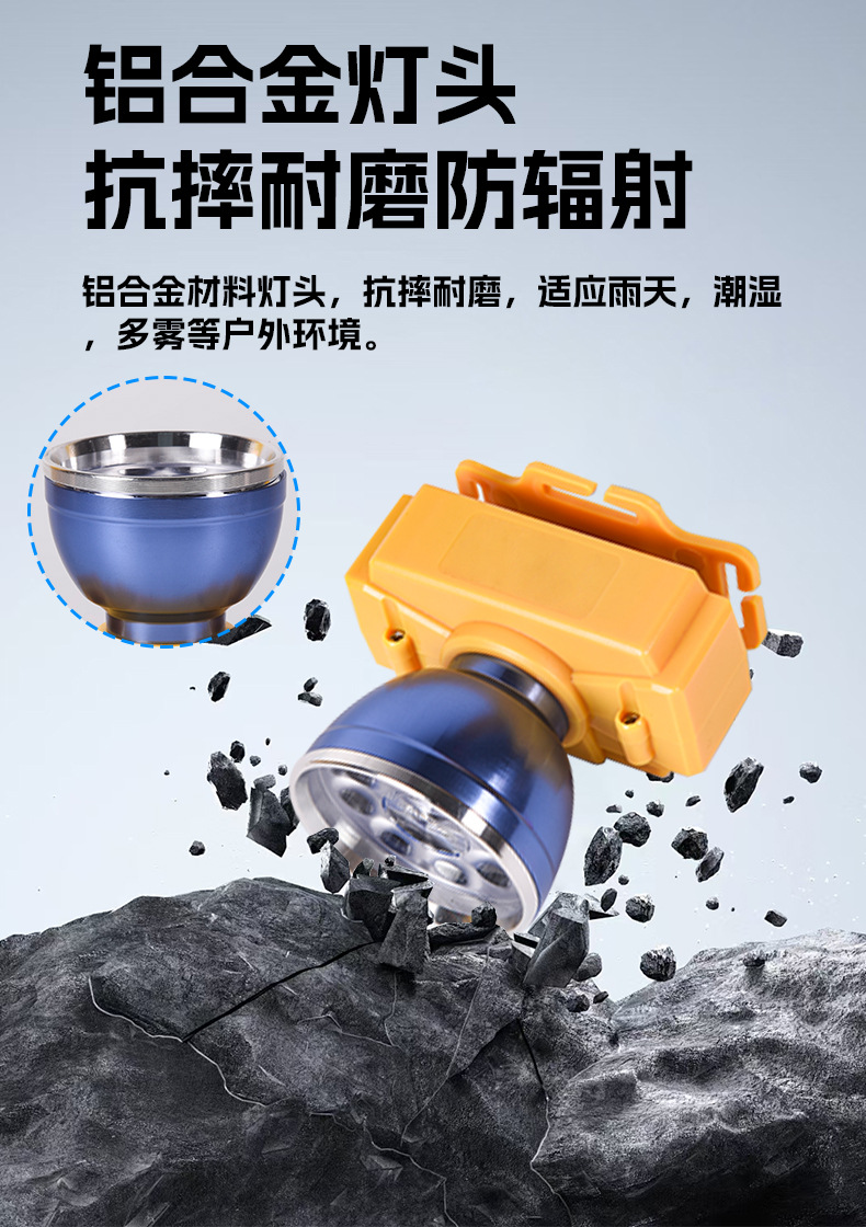 Strong light headlight, outdoor LED ultra bright long-range spotlight, bald head, wearable night fishing mineral light, long endurance, lithium battery charging