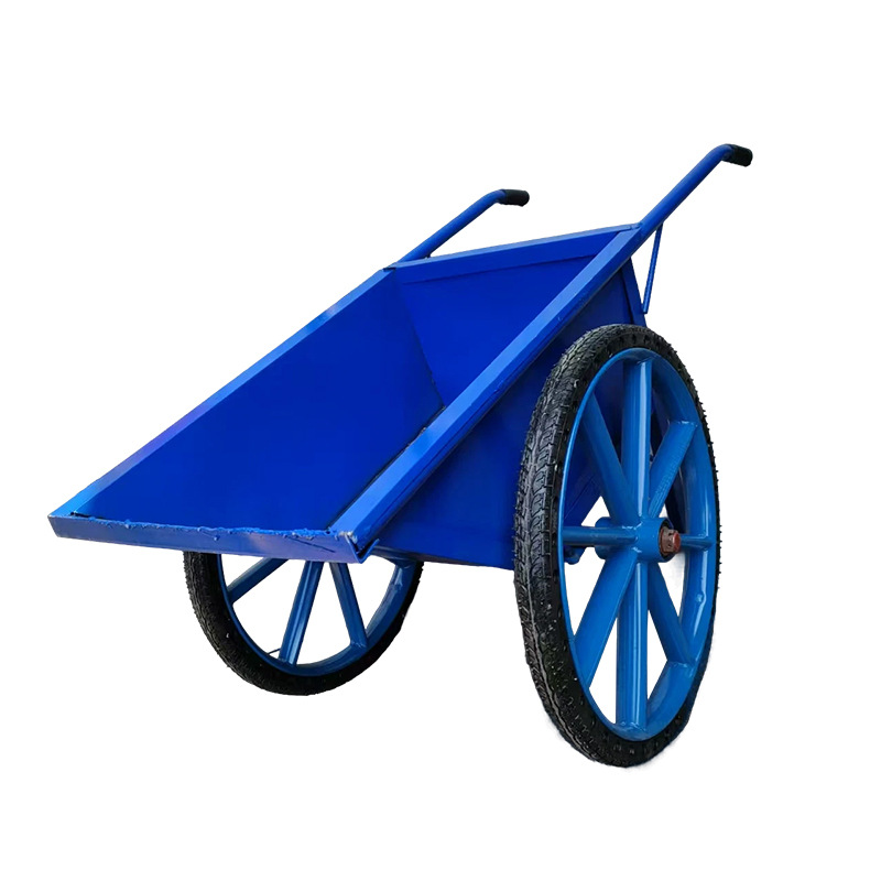 Multi functional thickened iron bucket cart, household agricultural handcart, construction site pointed bucket cart, unicycle driver, overturning bucket cart