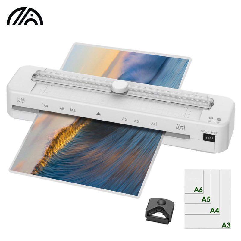 New white A3 laminating machine, household laminating machine, cutting two in one multifunctional laminating machine, photo laminating machine