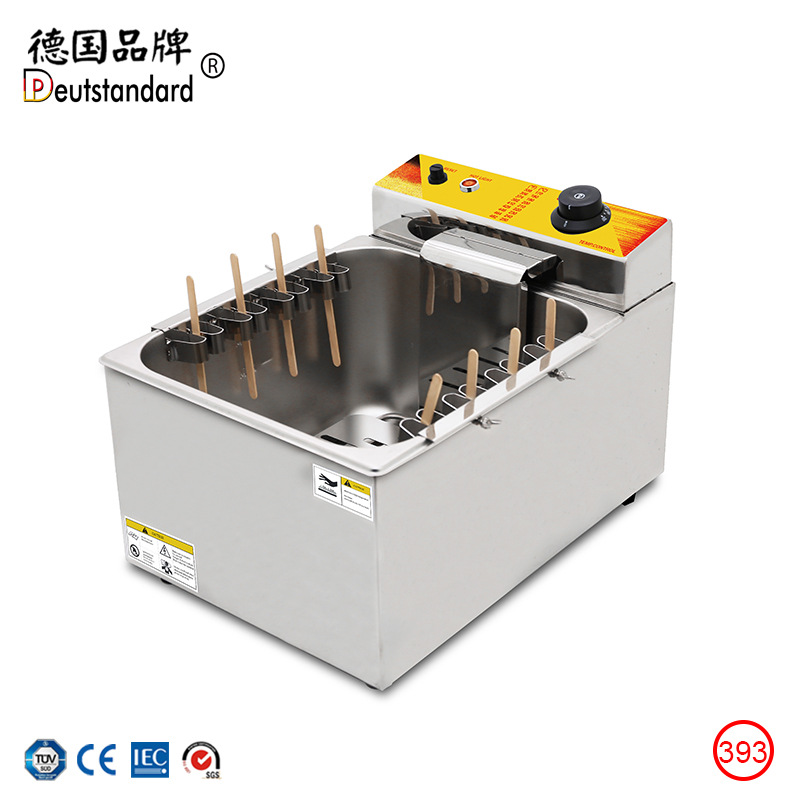 Commercial electric fryer, cheese hot dog stick machine, deep fried sausage machine, 12L deep fryer, desktop single cylinder food fryer