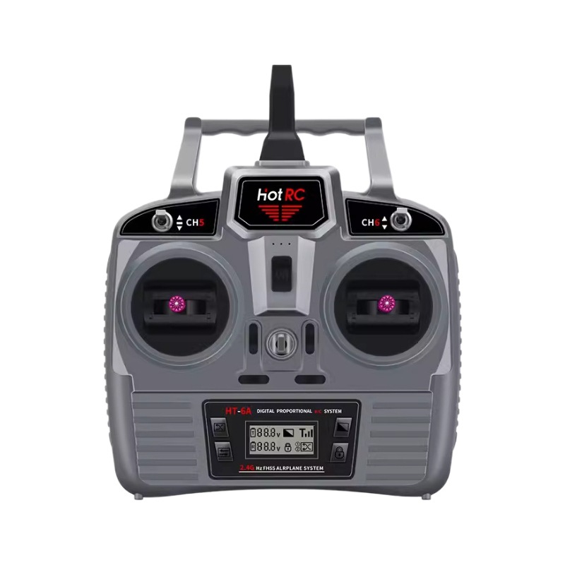 Hotrc HT-6A遥控器电压回传6六通道接收机航模固定翼车船飞机双向