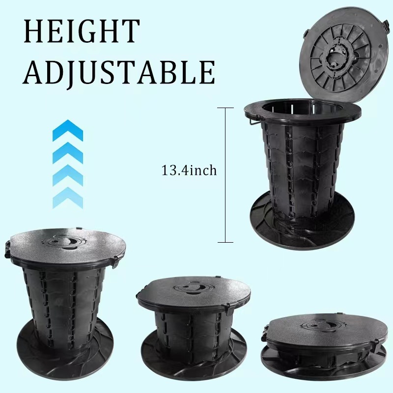 Portable 10th generation folding toilet, car mounted camping emergency toilet, garbage bin, adjustable stool, wholesale