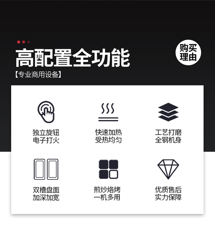 Commercial Potsticker, dumpling frying stove, raw fried bun stove, water fried bun, table type Japanese floor stall, gas, liquefied gas, electricity
