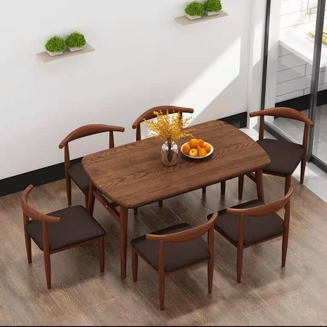 Nordic dining table and chair combination, modern and simple small apartment, 4-person 6-person dining, economical household rectangular table and chair