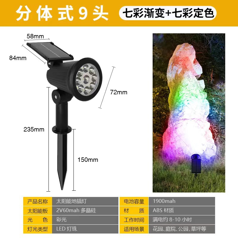 Solar spotlights, courtyard decorative lights, garden floodlights, lawn lights, rockery lights, ambient lights, super bright street lights