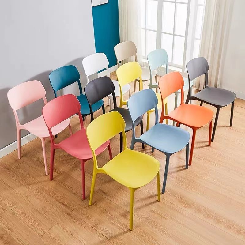 Thickened plastic chair backrest, office chair, minimalist Nordic noodle shop, conference home, large gear shift, restaurant dining table chair