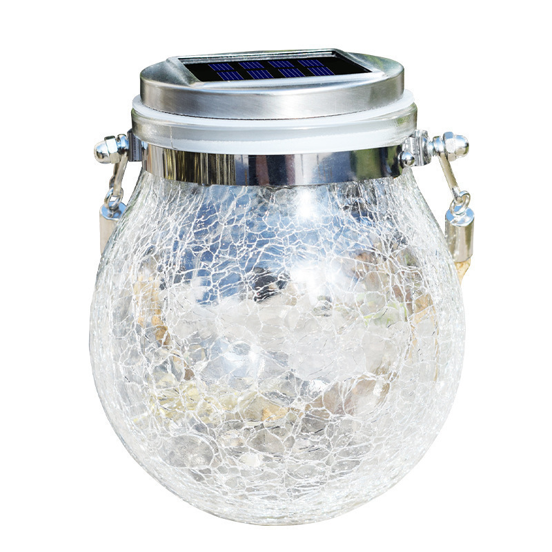 Solar powered cracked lights, outdoor courtyard gardens, internet famous small courtyard landscaping, balcony atmosphere decoration, hanging tree lights