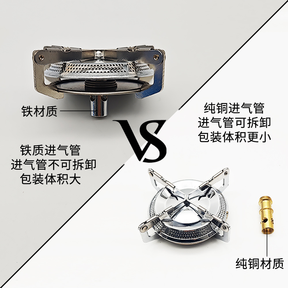 一体式户外炉头野营气炉便携式盘式大功率野炊炉灶丁烷扁气罐炉具
