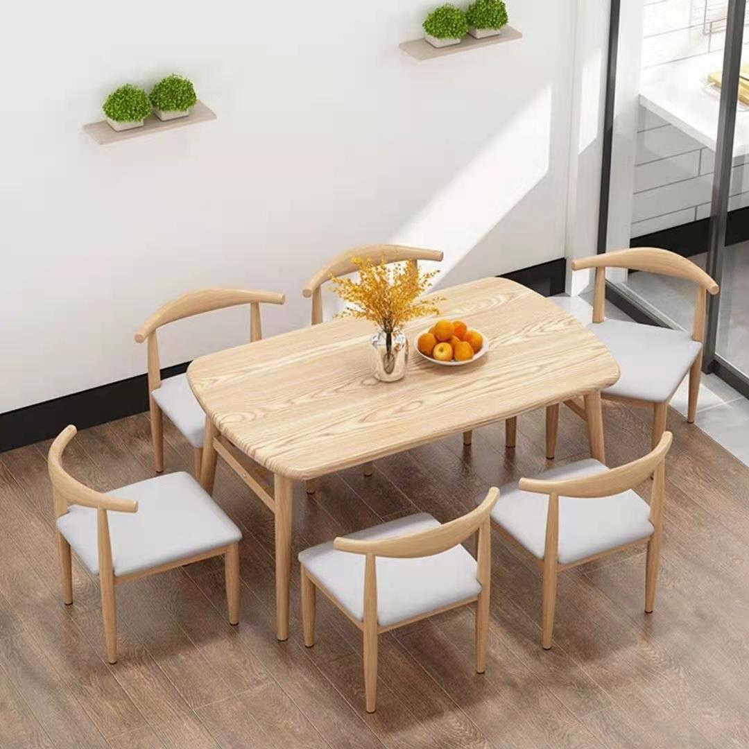 Nordic dining table and chair combination, modern and simple small apartment, 4-person 6-person dining, economical household rectangular table and chair
