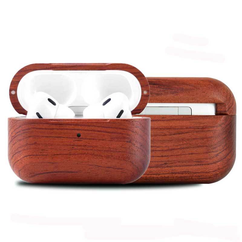 适用Airpodspro 3代木质蓝牙耳机保护套4代全实木耳机壳手工雕刻